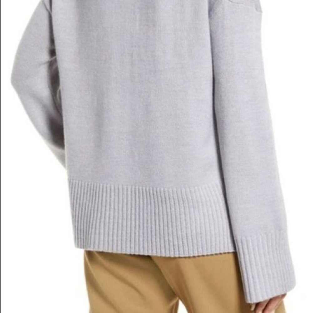 Nwot Nordstrom wide sleeve sweater in grey dark Heather fall winter warm soft - Picture 7 of 12